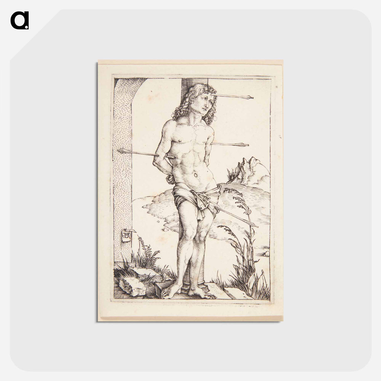 アートポストカード-Saint Sebastian, tied to a column - アルブレヒト デューラー Postcard.