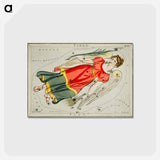 アートポストカード-Sidney Hall’s astronomical chart illustration of the Virgo - アンティーク地図 Postcard.