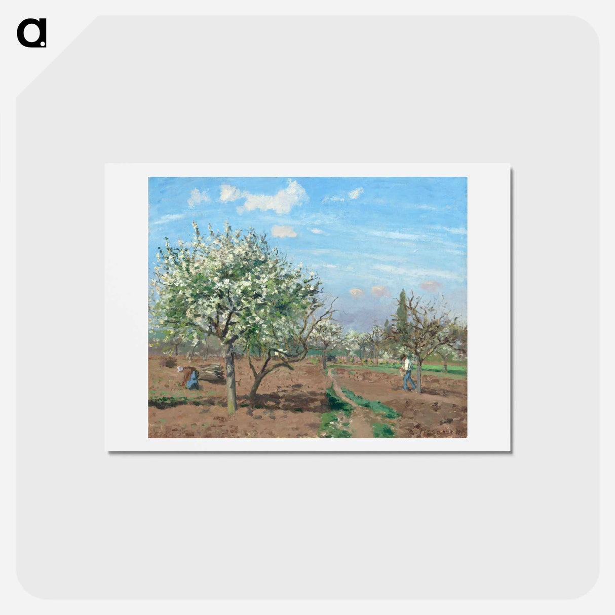アートポストカード-Orchard in Bloom, Louveciennes - カミーユ ピサロ Postcard.