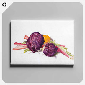 アートパネル-Red Cabbages, Rhubarb and Orange - チャールズ デムス Canvas.