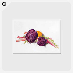 アートポストカード-Red Cabbages, Rhubarb and Orange - チャールズ デムス Postcard.
