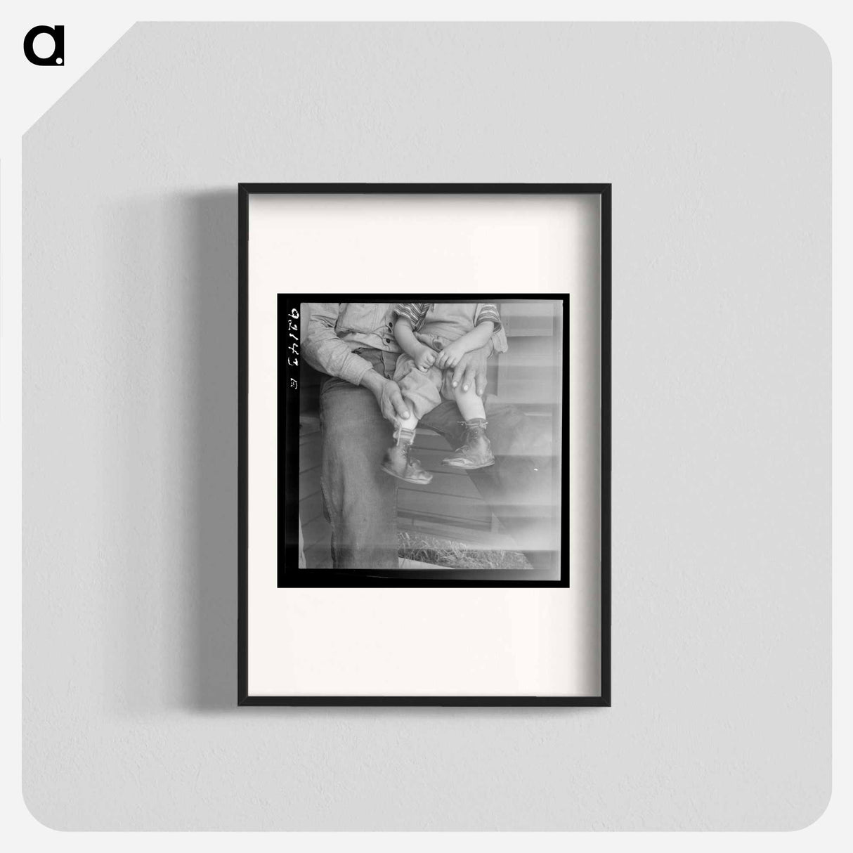 Untitled photo, possibly related to: Tulare County. In Farm Security Administration (FSA) camp for migratory workers. Baby with club feet wearing homemade splints inside shoes - Dorothea Lange Poster.