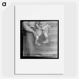 Untitled photo, possibly related to: Tulare County. In Farm Security Administration (FSA) camp for migratory workers. Baby with club feet wearing homemade splints inside shoes - Dorothea Lange Poster.