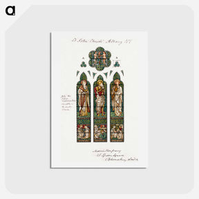 アートポストカード-Design for Stained Glass Window, Saint Peter's Episcopal Church, Albany, NY - エドワード バーン ジョーンズ Postcard.