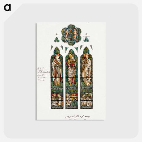 アートポストカード-Design for Stained Glass Window, Saint Peter's Episcopal Church, Albany, NY - エドワード バーン ジョーンズ Postcard.