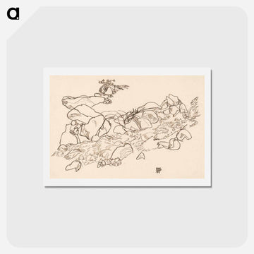 Mountain Stream - エゴン シーレ Postcard.