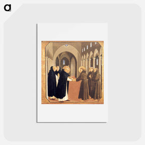 アートポストカード-The Meeting of Sts. Dominic and Francis of Assisi - フラ アンジェリコ Postcard.