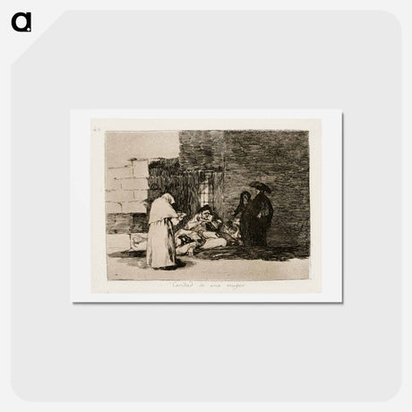 アートポストカード-Erään naisen armeliaisuutta - フランシスコ デ ゴヤ Postcard.