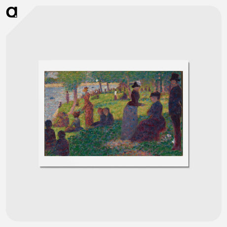アートポストカード-Oil Sketch for "A Sunday on La Grande Jatte" by Georges Seurat - ジョルジュ スーラ Postcard.