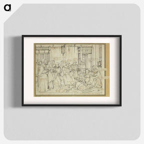アートポスター-Study for the Family Portrait of Thomas More - ハンス ホルバイン Poster.