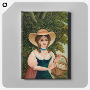 アートパネル-Woman with Basket of Eggs - アンリ ルソー Canvas.