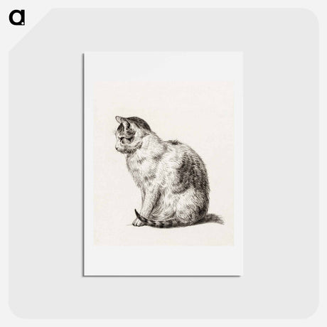 アートポストカード-Sitting cat - ジャン ベルナール Postcard.