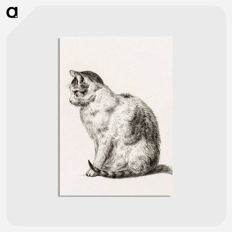 アートポストカード-Sitting cat - ジャン ベルナール Postcard.