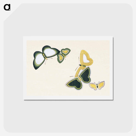 アートポストカード-One Thousand Butterflies - 神坂 雪佳 Postcard.