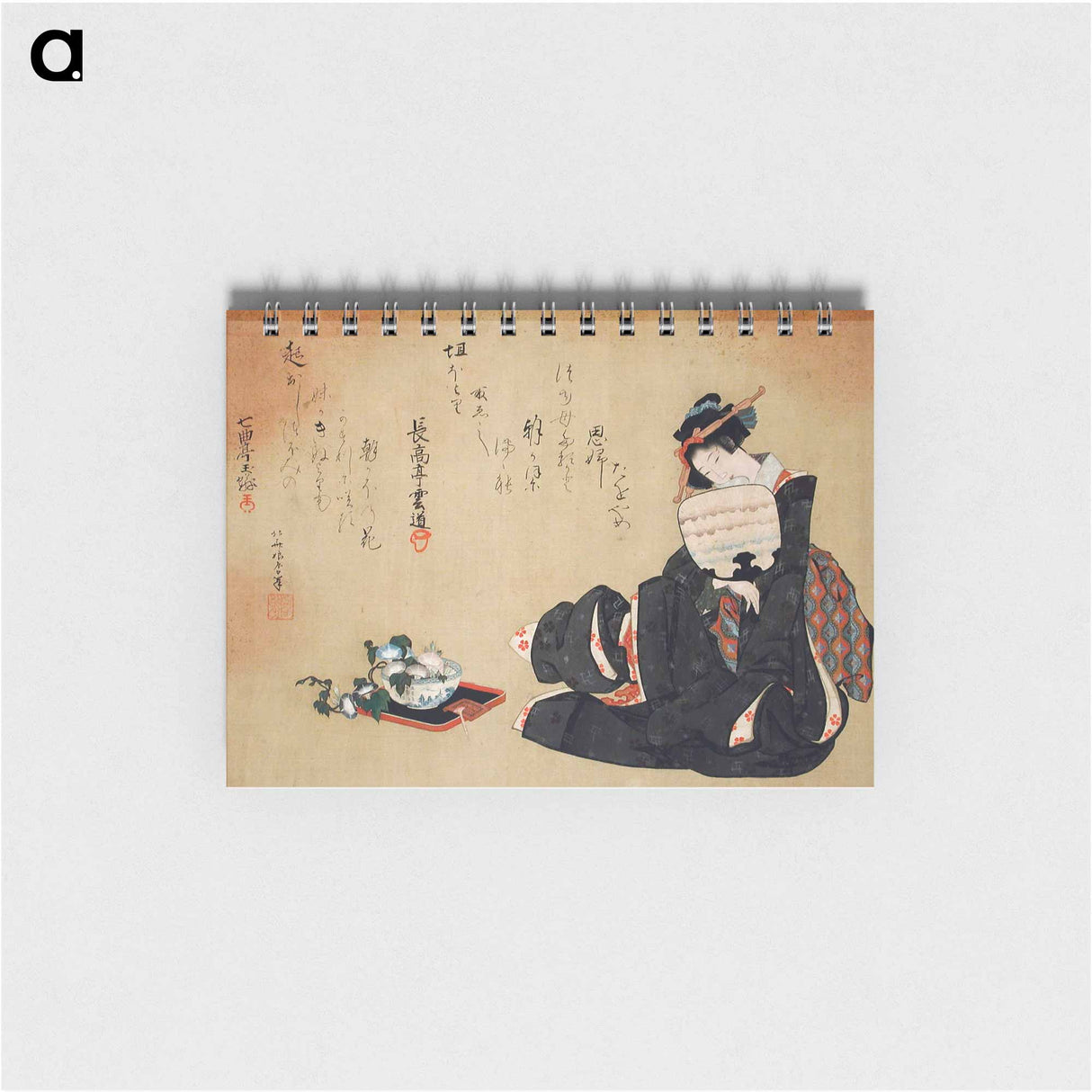 Hokusai's Woman with Morning Glories - 葛飾 北斎 Memo.