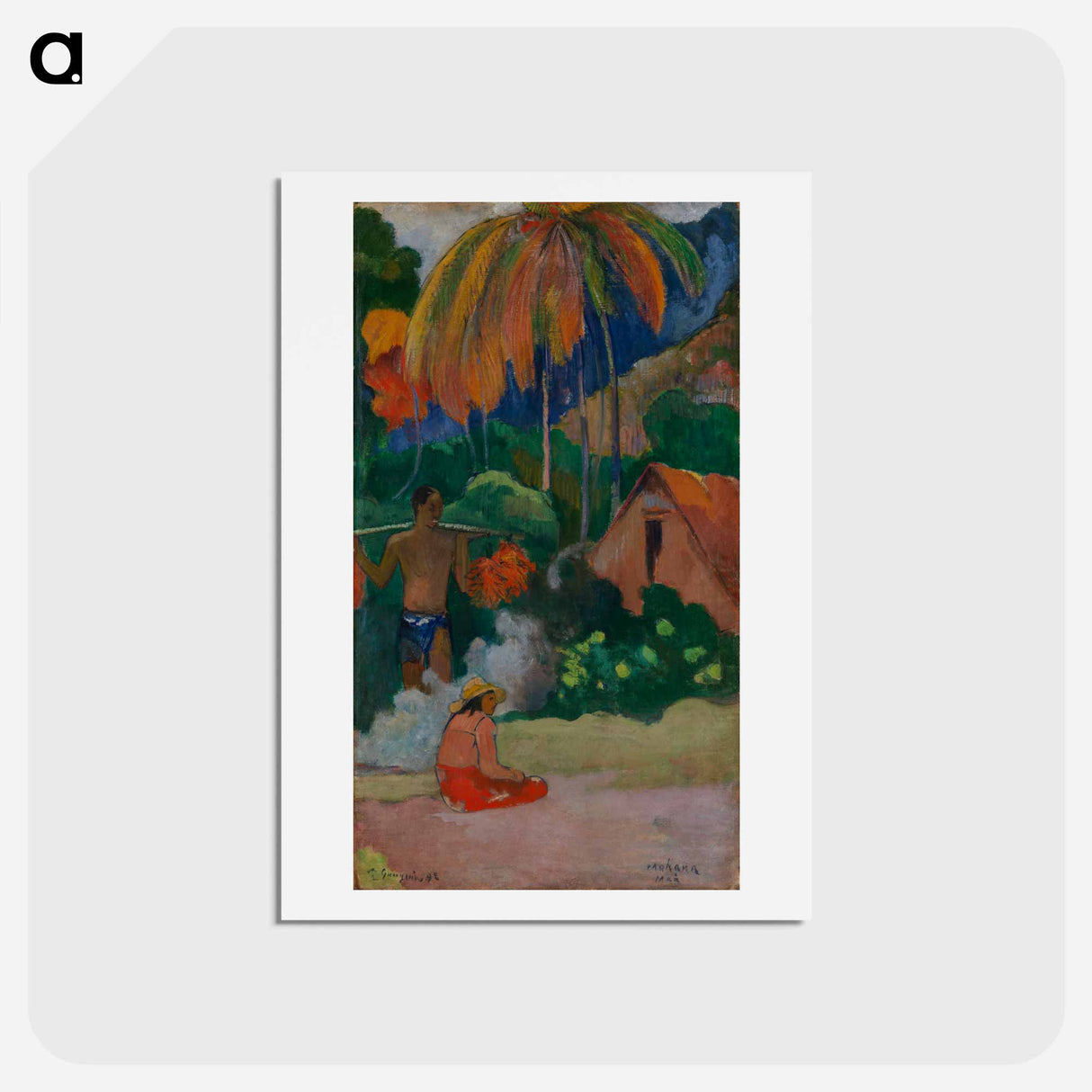 アートポストカード-Landscape in tahiti (mahana maà) - ポール ゴーギャン Postcard.