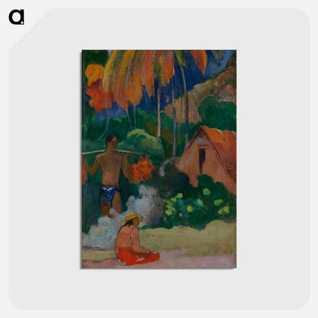 アートポストカード-Landscape in tahiti (mahana maà) - ポール ゴーギャン Postcard.