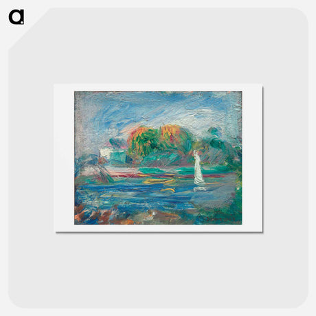 アートポストカード-The Blue River - ピエール オーギュスト ルノワール Postcard.