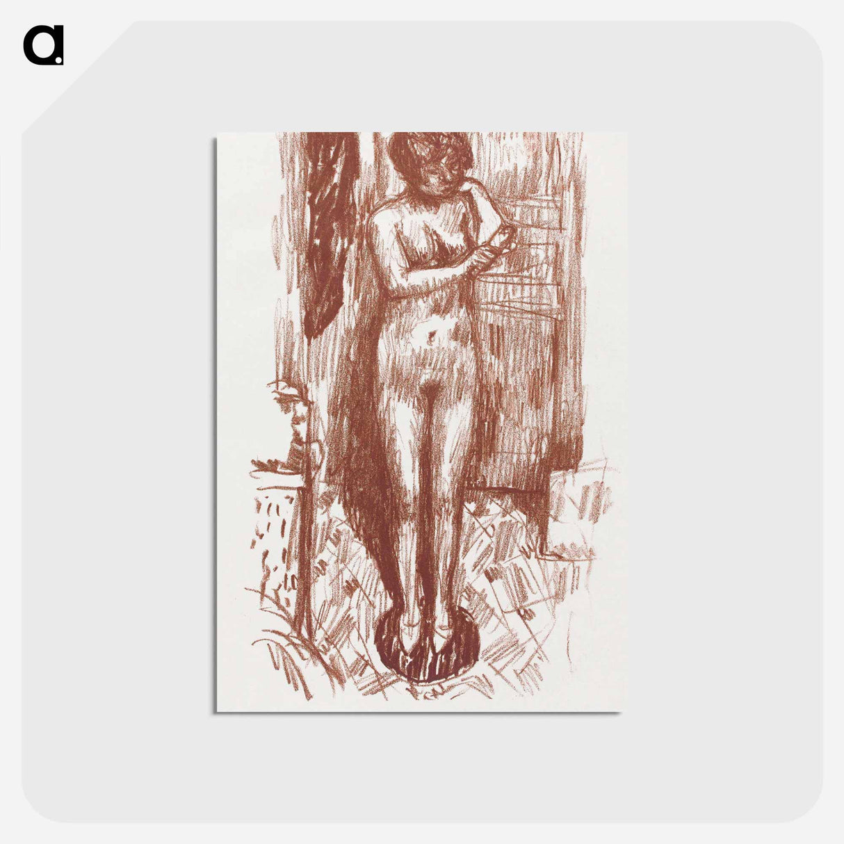 アートポストカード-Standing Naked Woman Washing
 - ピエール ボナール Postcard.