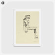 アートポストカード-Female nude with hand on her head - テオ ファン ドゥースブルフ Postcard.
