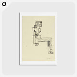 アートポストカード-Female nude with hand on her head - テオ ファン ドゥースブルフ Postcard.
