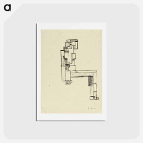 アートポストカード-Female nude with hand on her head - テオ ファン ドゥースブルフ Postcard.