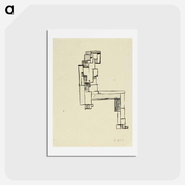アートポストカード-Female nude with hand on her head - テオ ファン ドゥースブルフ Postcard.