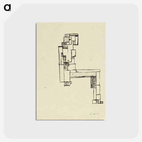 アートポストカード-Female nude with hand on her head - テオ ファン ドゥースブルフ Postcard.