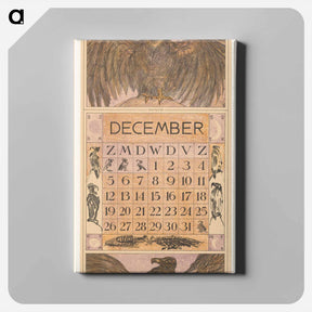 アートパネル-Kalenderblad december met gier by Theo van Hoytema - テオ ヴァン ホイテマ Canvas.