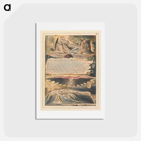 アートポストカード-Jerusalem, Plate 37, "And One stood forth...." - ウィリアム ブレイク Postcard.
