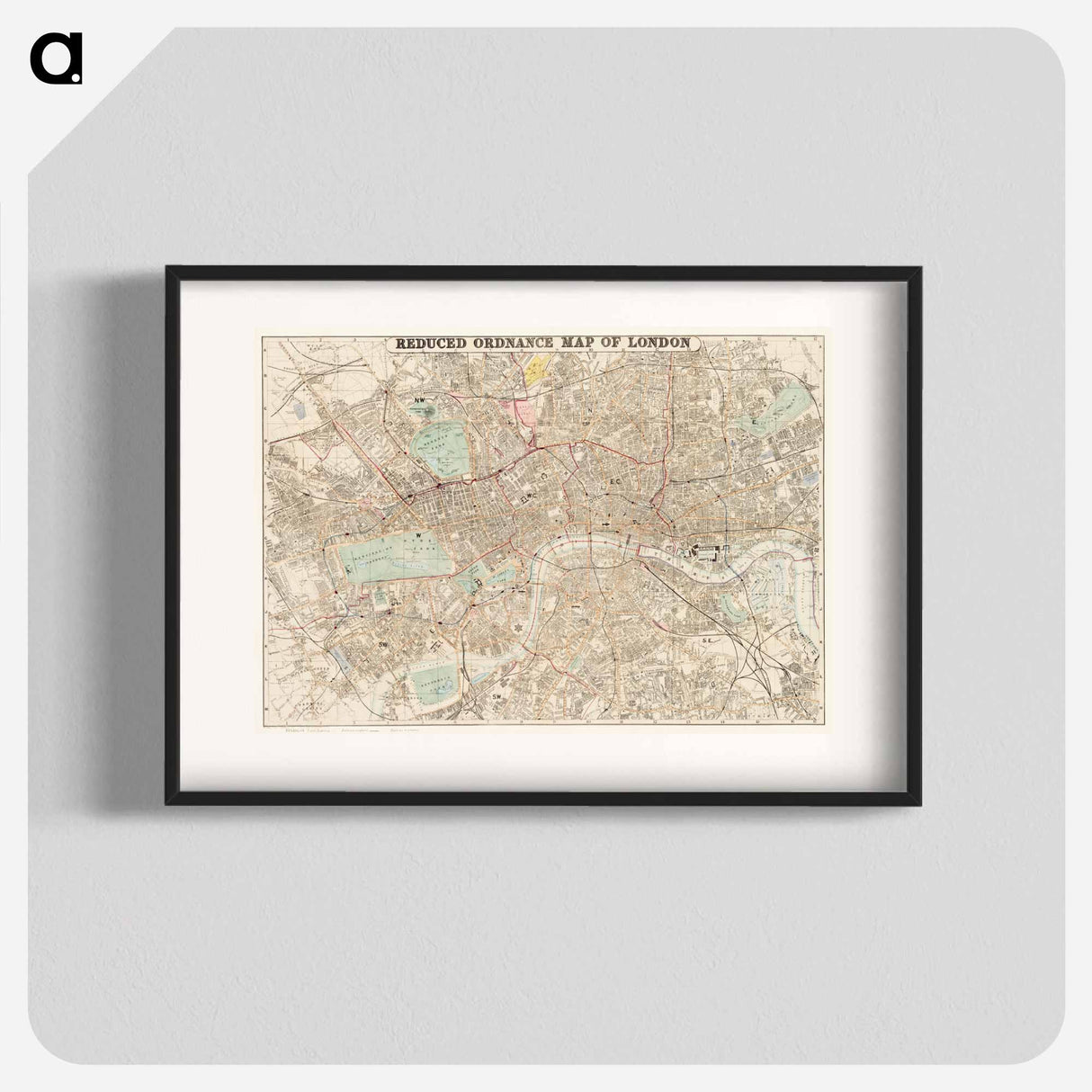 Reduced ordnance map of London - アンティーク地図 Poster.