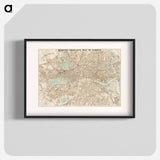 Reduced ordnance map of London - アンティーク地図 Poster.