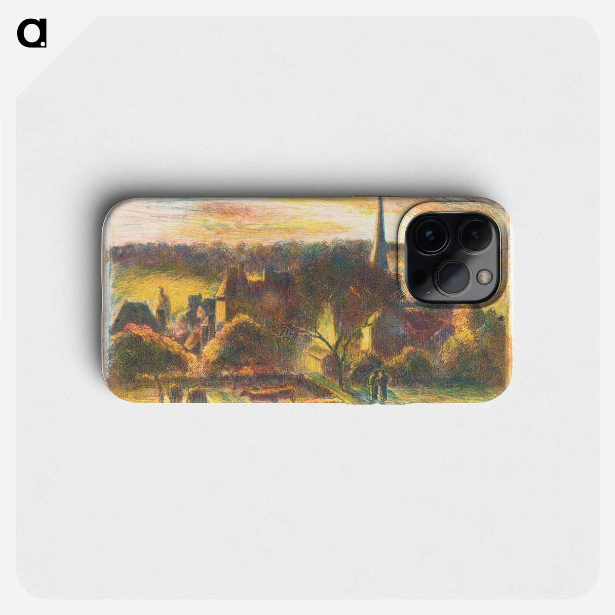 A Church and Farm at Éragny - カミーユ ピサロ Phone Case.