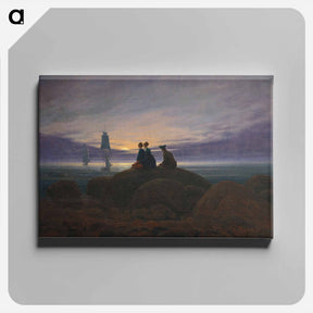 アートパネル-Moonrise by the Sea - カスパー ダーヴィト フリードリヒ Canvas.