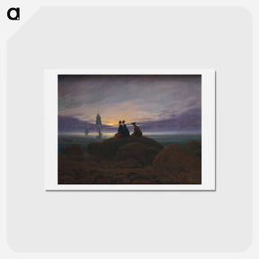 アートポストカード-Moonrise by the Sea - カスパー ダーヴィト フリードリヒ Postcard.