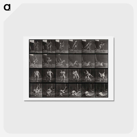 アートポストカード-Wrestling Men
 - エドワード マイブリッジ Postcard.