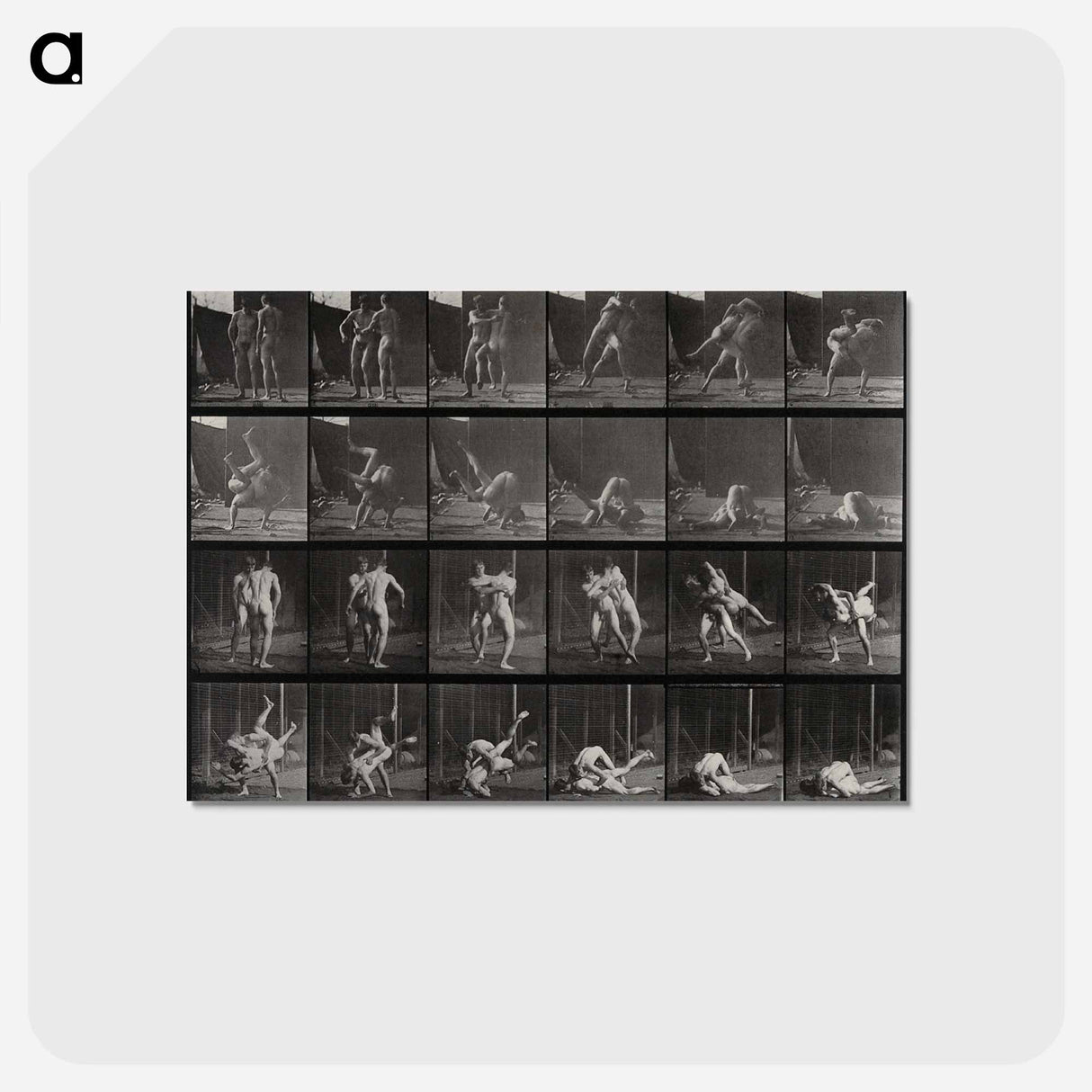 アートポストカード-Wrestling Men
 - エドワード マイブリッジ Postcard.