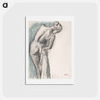 アートポストカード-Naked woman. Bather Drying Herself - エドガー ドガ Postcard.