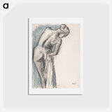 アートポストカード-Naked woman. Bather Drying Herself - エドガー ドガ Postcard.