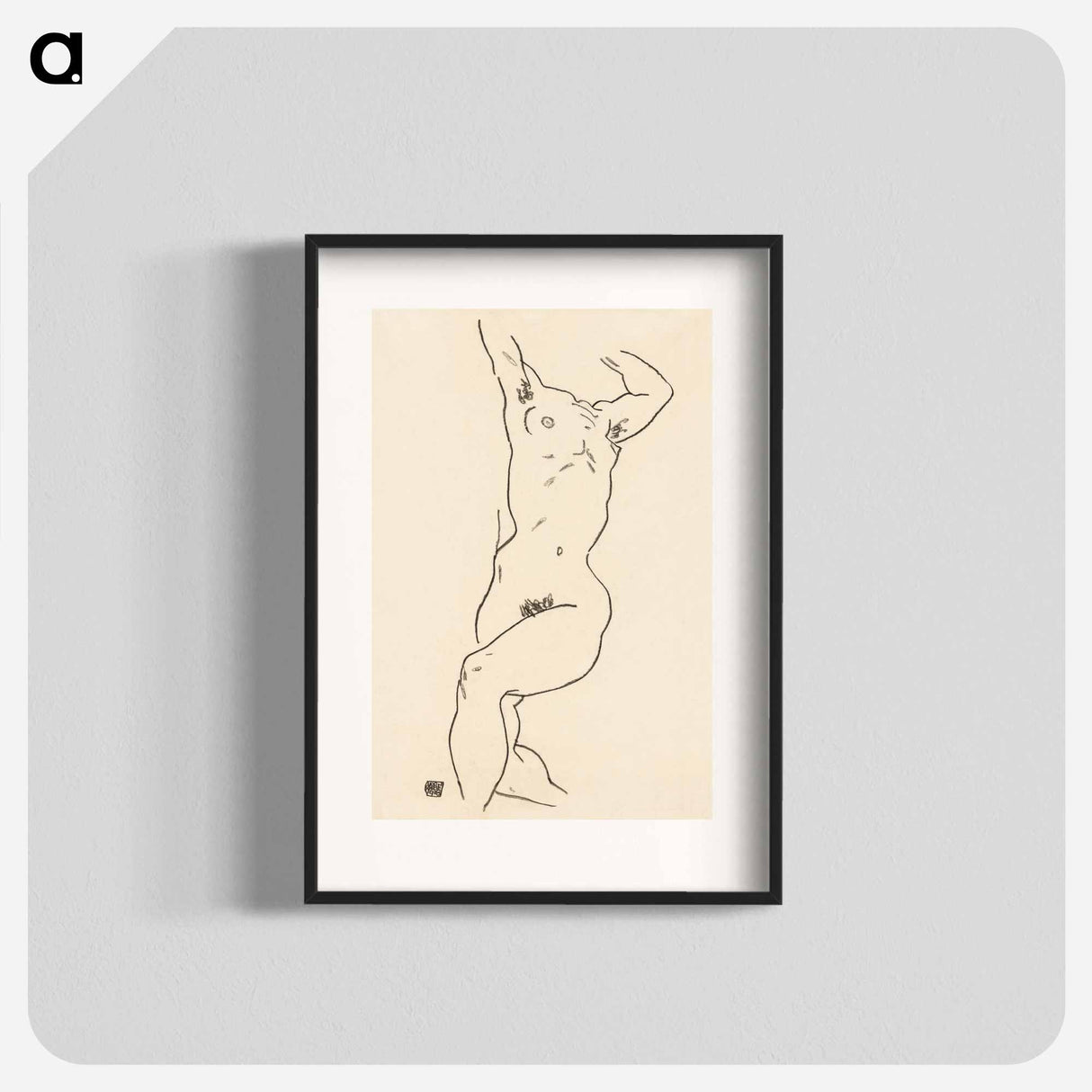 Naked woman. Torso of a Nude by Egon Schiele. - Egon Schiele Poster.