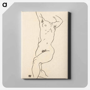 アートパネル-Naked woman. Torso of a Nude by Egon Schiele. - エゴン シーレ Canvas.