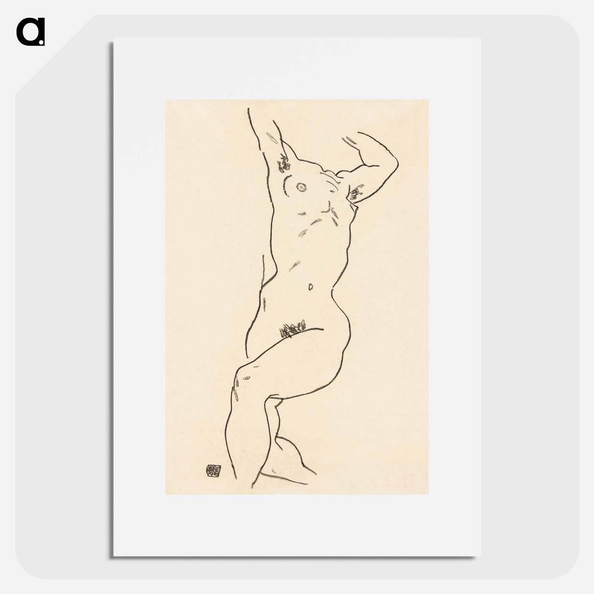 Naked woman. Torso of a Nude by Egon Schiele. - Egon Schiele Poster.