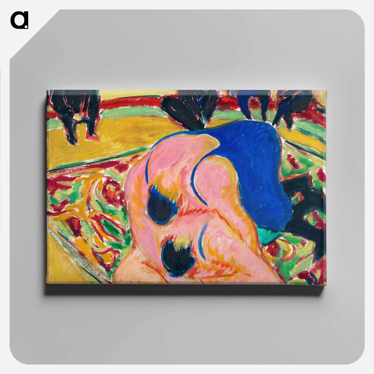 アートパネル-Wrestlers in a Circus - エルンスト ルートヴィヒ キルヒナー Canvas.