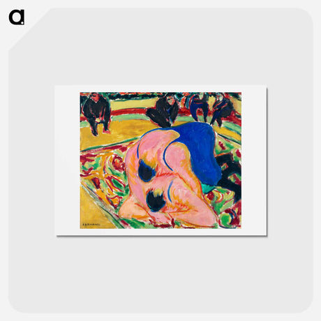 アートポストカード-Wrestlers in a Circus - エルンスト ルートヴィヒ キルヒナー Postcard.