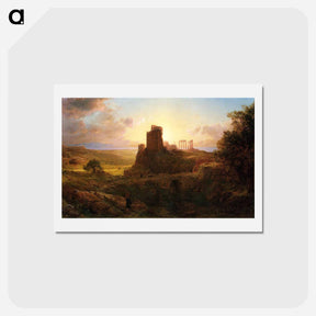 アートポストカード-The Ruins at Sunion, Greece - フレデリック エドウィン チャーチ Postcard.