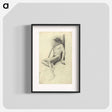 アートポスター-Seated male nude with hat - グスタフ クリムト Poster.