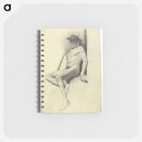 Seated male nude with hat - グスタフ クリムト Memo.