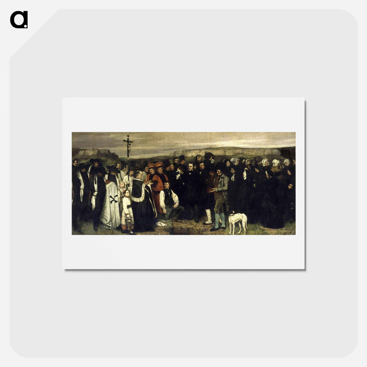 アートポストカード-A Burial at Ornans - ギュスターヴ クールベ Postcard.