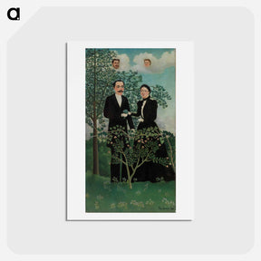 アートポストカード-The Past and the Present, or Philosophical Thought - アンリ ルソー Postcard.