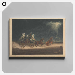 アートパネル-Coaching: The Mail Coach in a Thunder on Newmarket Heath
 - ジェームス ヒース Canvas.